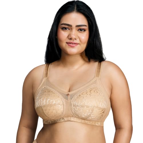 Image of NYKD NYB033 Wirefree Ultimate No Bulge, Shape & Support Non-Padded Lace Full Coverage Bra for Women