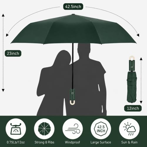Image of Umbrella for Women | Umbrellas for Men | UV Coated 3 Fold Umbrella for Rain with Auto Open and Close Small Folding Travel-Foldable Windshield