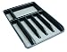 Rubbermaid No-Slip Silverware Cutlery Tray Organizer, Expandable, Black with Gray Base (1994522)