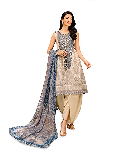 Edenrobe Pakistani Dresses for Women Unstitched - Beige - 3 piece EWU21V2-20466 Edenrobe Pakistani Dresses for Women Unstitched - Beige - 3 piece EWU21V2-20466