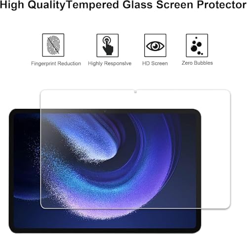 Image of Argus Tempered Glass Screen Protector for Xiaomi Mi Pad 6 / Pad 6 Pro 11 Inch, 9H Hardness, Anti-Scratch, Smudge Resistant, HD Clear, Bubble-Free Easy Installation Guard (1 Pack)
