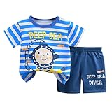 2 Piezas Traje Deportivo para Niños,Conjuntos de Pantalones y Camisetas niños Conjunto ropa infantil bebé Chándal manga corta Deportiva Moda festiva niño Primavera Verano#g