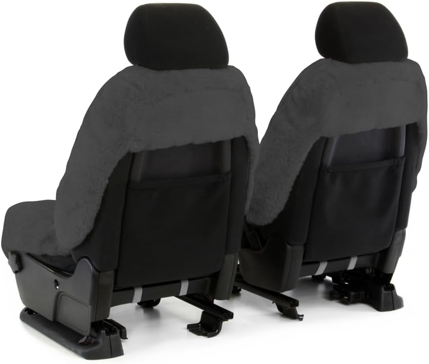 ShearComfort Front Seats Custom Sheepskin Seat Covers Compatible with Toyota Camry (1997-1999) in Tan for Buckets w/Adjustable Headrests