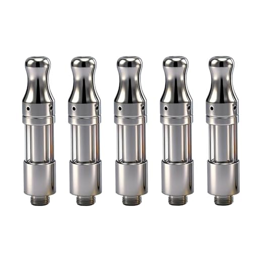 5 Pcs CBD Atomizer, 0.5 ml E-Cig Clearomiser, Refillable Ceramic Coil Tank, 510-Thread Cartridges for Most Battery Box Mod, Nicotine Free