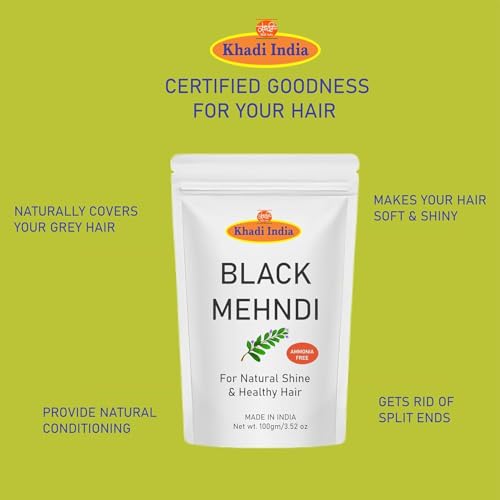 Image of Khadi 100% Pure & Natural Henna Powder - Organic Herbal Hair Color & Conditioner for Soft, Shiny & Strong Hair - 200g