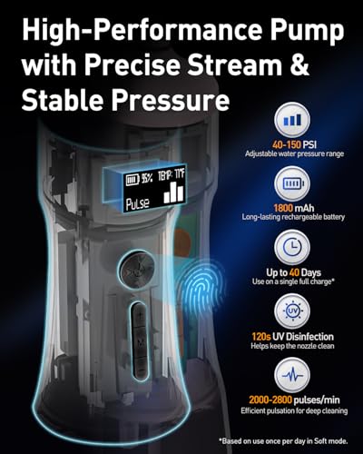 Image of MySmile LP221 Cordless Water Flossers for Teeth w /UVC Light & OLED Display