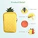 YAJOJO Leather Hand Sanitizer Case For Noshinku 0.67FL. OZ., Portable Mini Zippered Pouch fit for Travel, Cute Fashion Accessory with Snap Hook, Yellow Pineapple(Bag Only)