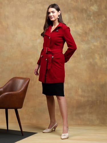 Image of KOTTY Womens Cotton Blend Standard Length Elegant Style Coat - Classic Style with Modern Detailing