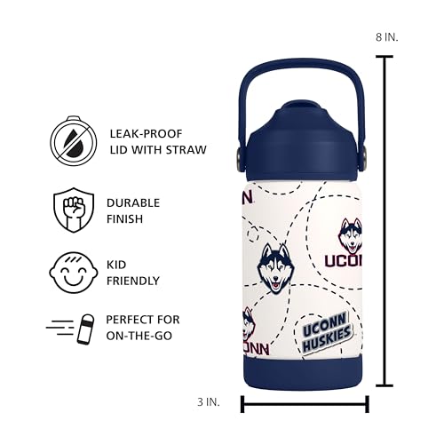 Image of Logo Brands NCAA Mascot Stainless-Steel Kids Bottle -Soft Silicone Mouthpiece, Easy To Carry, Kid-Friendly Design- Great For School & On-The-Go