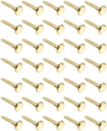 Hapy Shop Paper Fasteners,Medium 3/4-Inch Brass Plated Scrapbooking Brads Round Metal Brads for Crafts Making DIY,300 Pack