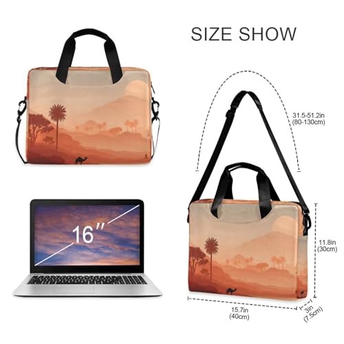 Maletín para laptop con impresión de pintura desértica y múltiples bolsillos miniatura 5