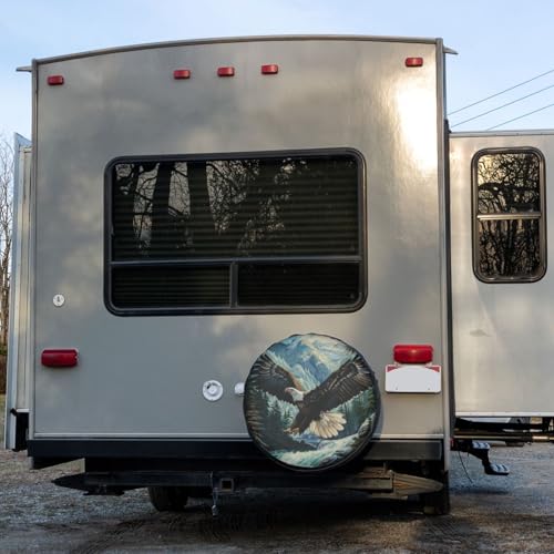 Image of Delerain Flying Bald Eagle Spare Tire Cover Wheel Protectors Sun Protector Waterproof for Trailer RV SUV Truck and Many Vehicle(16 Inch for Diameter 29 inch-31 inch)