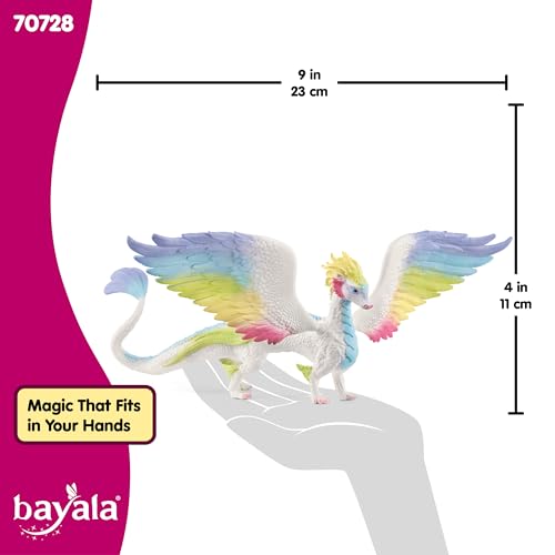 Image of Schleich Bayala - Rainbow Dragon Toy Figurine - Kids Ages 5+ | 70728 | Unicorn Figurine, Fantasy Toy for Girls 5+, Magical Collectible, Screen-Free Imaginative Pretend Play, Fairy Animal Figure