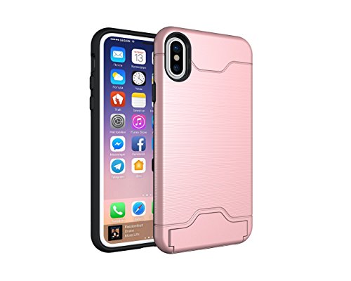 WiTa-Store Cover for Apple iPhone X/iPhone Xs 5.8 inch Siliconecover and Hardcase fixable with Compartment for EC Card Driver's License or ID Mobile Phone Accessories