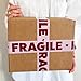 Fragile Packing Tape, Pink Burgundy Heart Cute Designer Packaging and Shipping Tape for Small Business - Printed Tape for Moving, 1.88