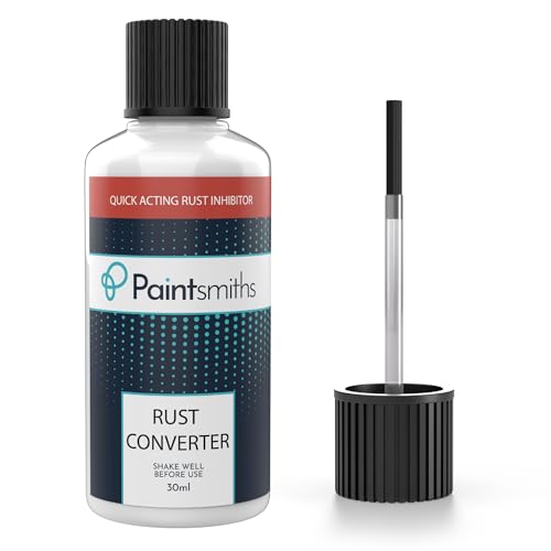 Paintsmiths Rust Converter Liquid Rust Inhibitor & Treatment for Metals Cars Vans Motorbikes BBQ Radiators 30ml Bottle & Brush Wire Brush Rust Remover Quickly Prevents & Seals Corrosion