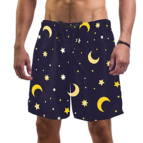 Short de bain homme bleu foncé à motif lune pour vos journées farniente