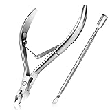 Cuticle Trimmer with Cuticle Pusher - Easkep Cuticle Remover Cuticle Nipper Professional Stainless S