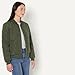 Amazon Essentials Women's Regular-Fit Quilted Bomber Jacket, Dark Olive, Medium