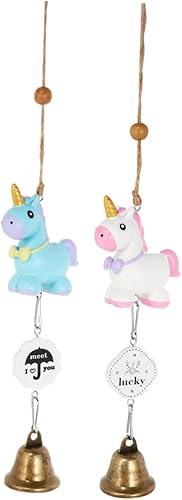 2 carillones de viento de unicornio, decoración colgante elegante con colgante de unicornio para decoración del hogar, regalo para amigos y