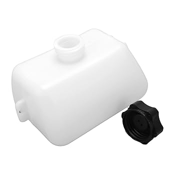 Gas Fuel Petrol Tank, White 1L Capacity Light Weight Plastic+Rubber Motorcycle Fuel Tank For 2 Stroke Mini Moto ATV