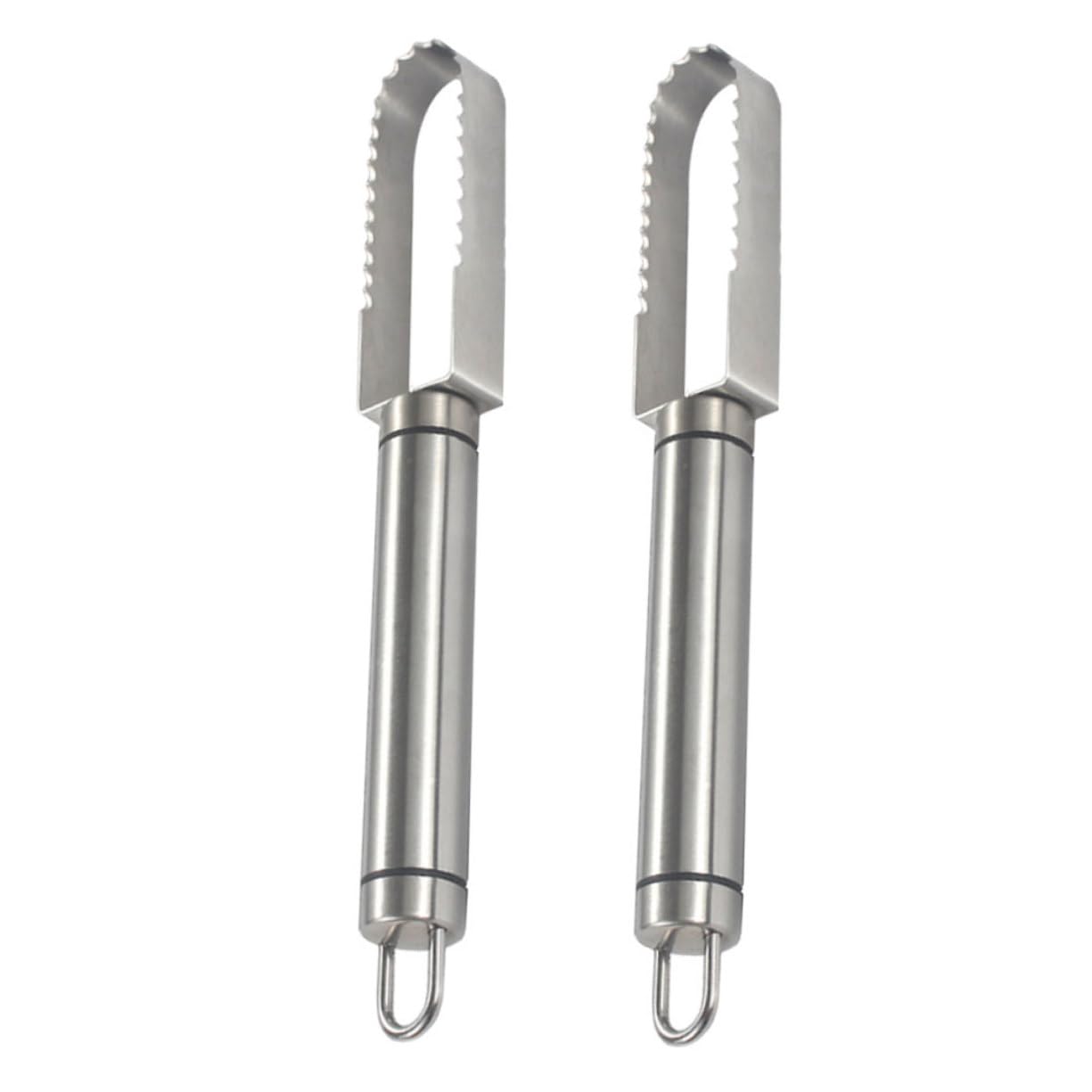 2pcs Fish Scale Planer Fish Skin Cleaning Supplies Kitchen Gadgets Effctive Scale Shavera for Kitchen Fish Scale Removers Stainless Steel Fish Shavera Fish Scalers