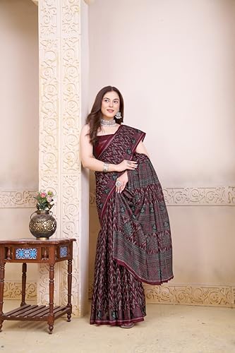 Image of TAMAIRA FASHION Mulmul Pure Cotton Saree For Woman |Office Wear Daily Wear Daily Wear Sarees For Women Without Blouse Piece(Available in 12 Colours)