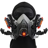 Marikito Masque punk LED demi-masque pour homme Techwear Helmet