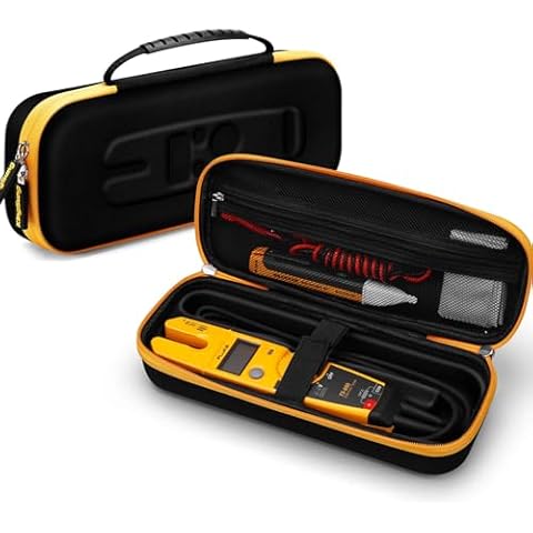 OLAIKE KingSung Hard Case for Fluke T5-600/ T5-1000/ T6-600 Electrical Voltage, Built-in Bottom Support with 3D Molded Appearance, Multimeter Carrying Storage Bag, Black Cover