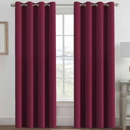 Image of H.VERSAILTEX Light Blocking Blackout Curtains Window Treatment Thermal Insulated Grommet Energy Saving Curtains /Drapes for Bedroom /Living Room (52 x 90 Inch, Burgundy Red)
