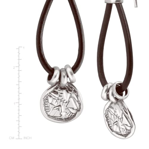 Silpada 'Medallion' Drop Earrings In Sterling Silver & Leather #TOP3