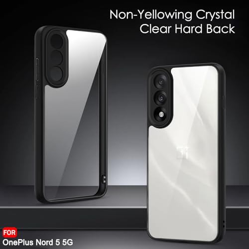 Image of TheGiftKart Hybrid Shockproof Back Cover Case for OnePlus Nord 5 5G | Camera Protection Module | Hard Back Cover Case for OnePlus Nord 5 5G (PC & TPU, Transparent Clear Back, Black Sides)