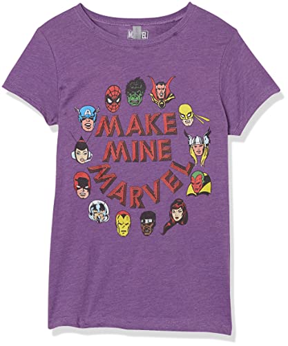 T-shirt Marvel Classic Circle Heroes violet pour fille en coton taille L