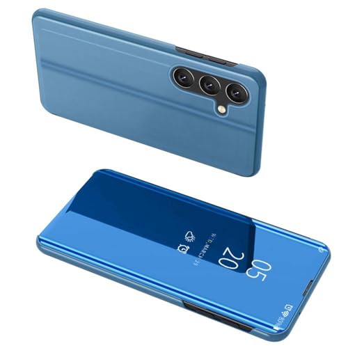 Housse Samsung S24 FE Miroir Bleu avec film protecteur d'écran intégral