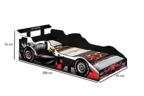 Cama Carro Fórmula 1 Solteiro Preto - JeA Móveis