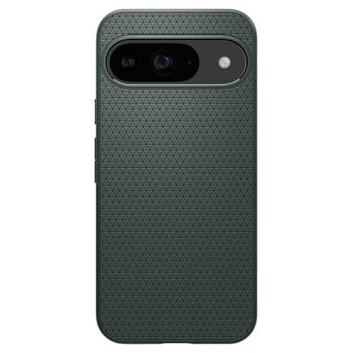 Image of Spigen Liquid Air Back Cover Case for Pixel 9 Pro /9, Durable Protection, Air Cushion Technology - TPU | Abyss Green