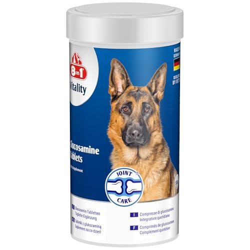 8in1 Glucosamin Tabletten - zur Nahrungsergänzung bei ausgewachsenen und älteren Hunden, 1 Dose (55 Tabletten)