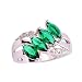 Psiroy Women's 925 Sterling Silver 1cttw Emerald Quartz Filled Ring