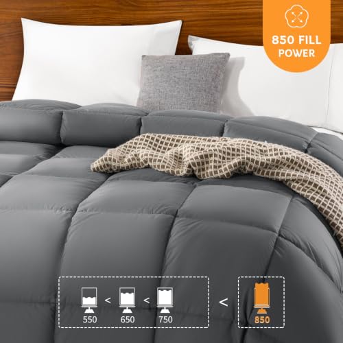 Shilucheng Goose Feather Down Comforter King Size, 100% Cotton Cover - image 5