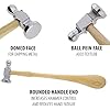 The Beadsmith Two-Sided Chasing Hammer 11.5 Inches Wooden Handle, 2.25 Steel Head with a 14mm Ball Pein & 25mm Domed Face Metalwork Tool Used to Add Texture & Dimension to Metalwork