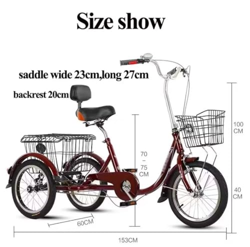 Triciclo para Adultos 16 Pulgadas con Canasta miniatura 2