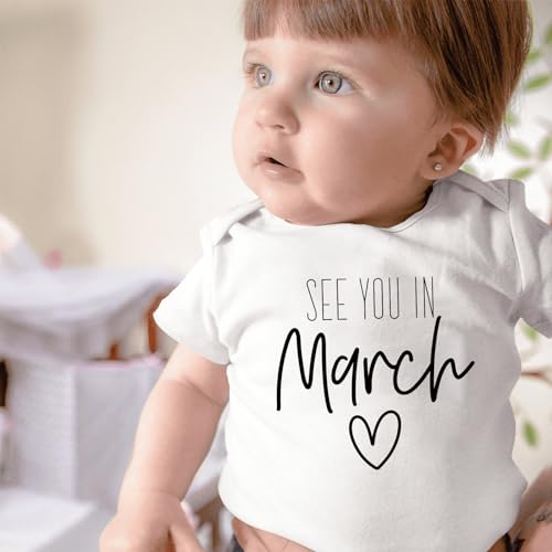 Baby Announcement See You In September Bodysuit Pregnancy Reveal Infant Shower Gift Coming Soon One-piece Romper3