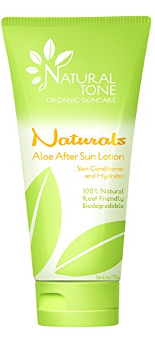 Naturals by Natural Tone. Aloe After Sun Lotion. 100% Natural Skin Conditioner and Hydrator 6.0oz Tube