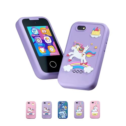 Image of MOKRUSH Kids Unicorn Smartphone Toy, 2.4 inch Screen, 8MP Camera, MP3 Player, Built-in Games (Purple)