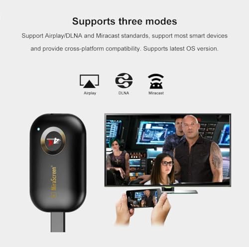 Image of HD Wireless Display Receiver 5G WiFi 4K 1080P Mobile Screen Cast Mirroring Adapter Dongle for iPhone Mac iOS Android to TV Projector Support Miracast Airplay DLNA No Switching (5G+2.4G) (5G WiFi 4K)