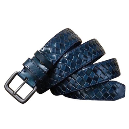 Ceinture en cuir véritable à carreaux losanges élégante pour homme et femme
