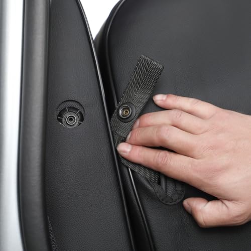 Image of EKR Tacoma Back Seat Covers Custom for Toyota Tacoma (Hybrid) 2024 2025 2026 Double cab TRD Sport,TRD Off-Road,Limited,Trailhunter- Second Row Only,Faux Leather(Black)