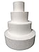 Set 4 Piani Polistirolo, Disco Polistirolo Rotondo Ø 10-15-20-25 H 7,5 cm per Torte finte Compleanno, Battesimo, Nascita, Comunioni, Feste in Genere