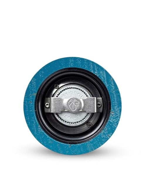 PEUGEOT - Paris u'Select Pepper Mill 15 cm - 6 Pre-defined Grinding Settings - PEFC Certified Wood - Made in France - Pacific Blue Lacquer Colour