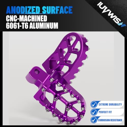 Image of Dirt Bike Foot Pegs CNC for MX650 MX500 SX500, Electric Dirt Bike Heavy Duty Footpegs Rest Pedal for MX 650 500 Purple